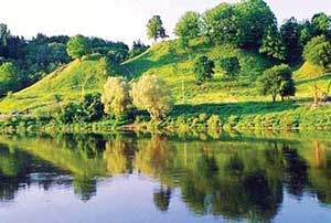 One of the three lakes in the town